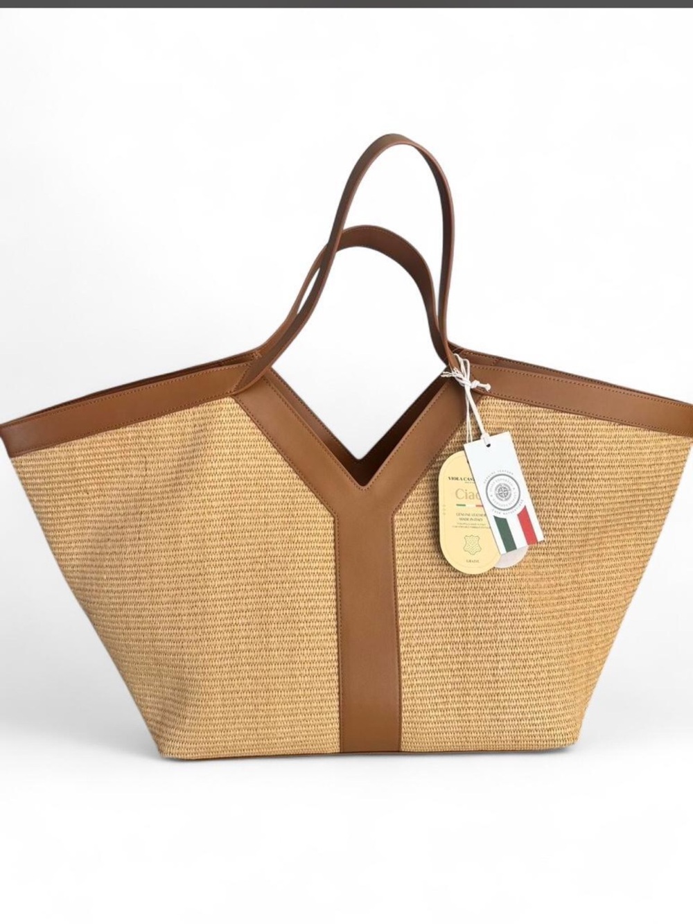 VIOLA CASTELLANI Raffia Tote